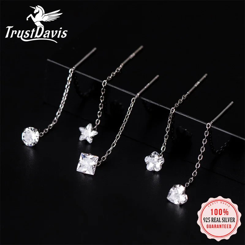 Ear Line Shiny Zircon Stones Drop Earring DS3434