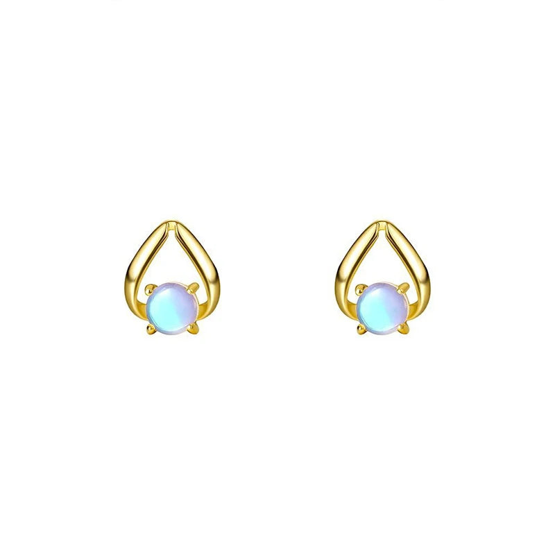 TrustDavis Real 925 Sterling Silver Women's Fashion Versatile Moonstone Irregular Necklace for Women Gril Gift Jewelry DS4219