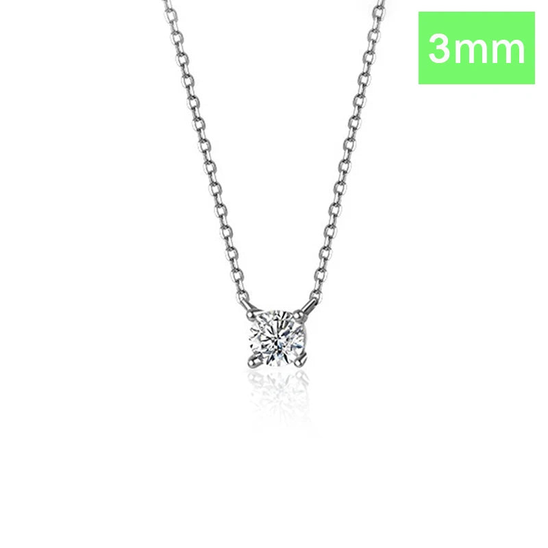 TrustDavis Real 925 Sterling Silver Fashion Sweet Four Clawed Diamond Inlay Necklace for Women Wedding Party S925 Jewelry DA1633