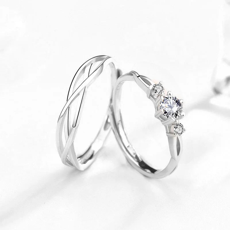 Adjustable Zircon Couples Ring DS4764