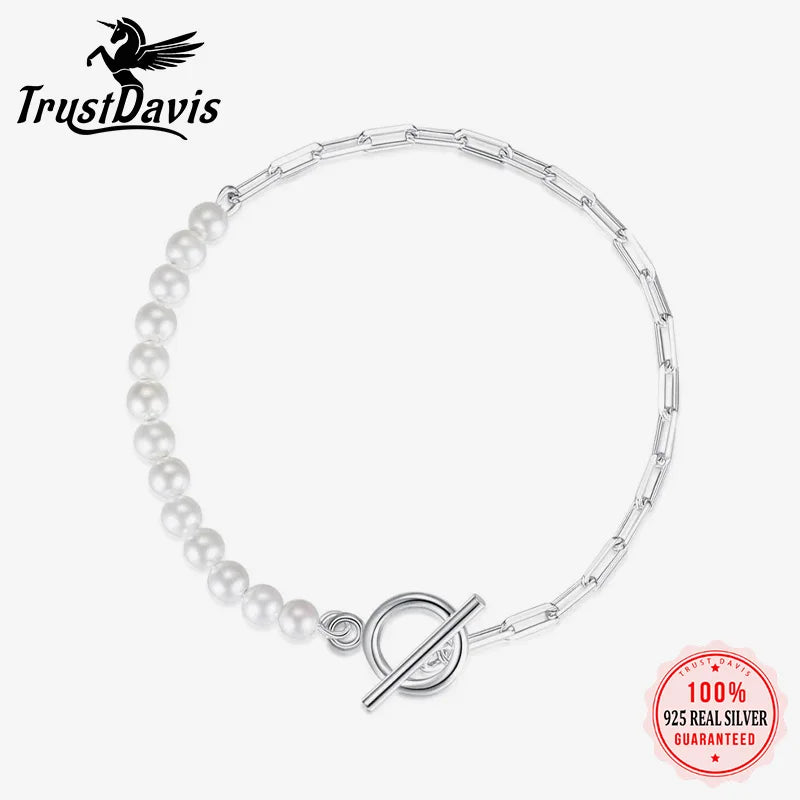 4mm Synthetic Pearl Chain Bracelet DA2704