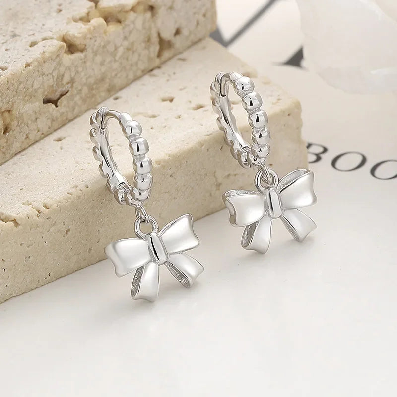 Bowknot Pendant Hoop Earrings DS3924