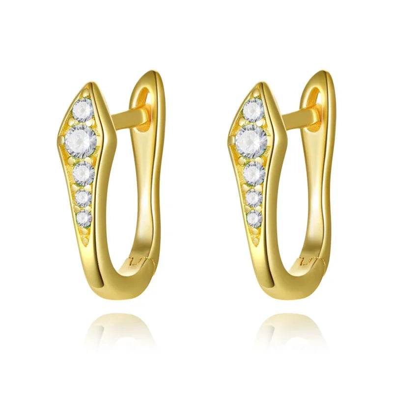 TrustDavis Girls 925 Sterling Silver Fine Colored Zircon Hoop Earrings for Women Lady Wedding Party Fine S925 Jewelry DS4324