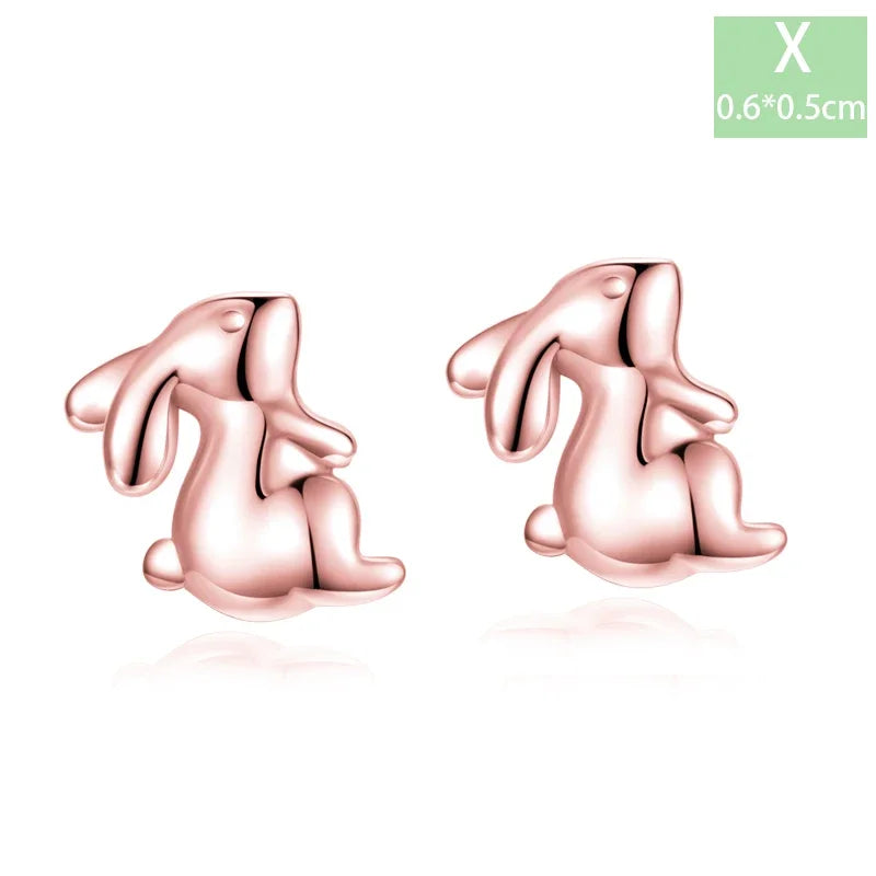Trustdavis Real 925 Sterling Silver Chinese Zodiac Signs Screw Stud Earrings For Women Daughter Birthday Gift Jewelry DS4430