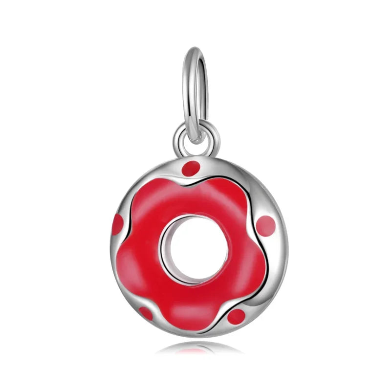 Colour Glaze Donuts Pendant Handmade DIY Accessories HY855