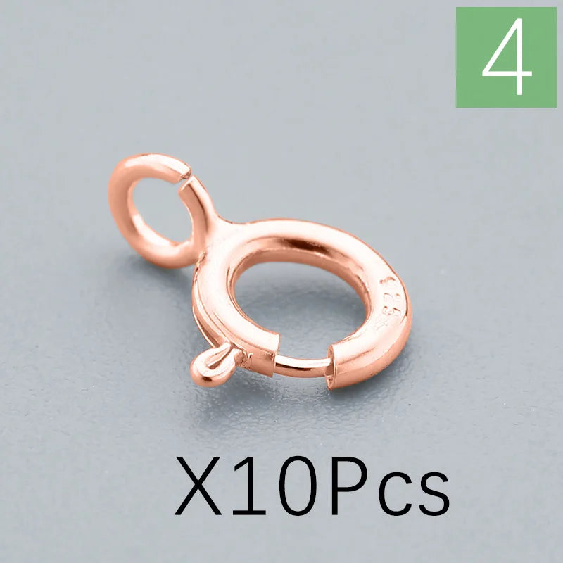 Trustdavis Real 925 Sterling Silver Silver Spring Clasp Bracelet Necklace with Loop Link DIY Manual Accessories Wholesale DZ19