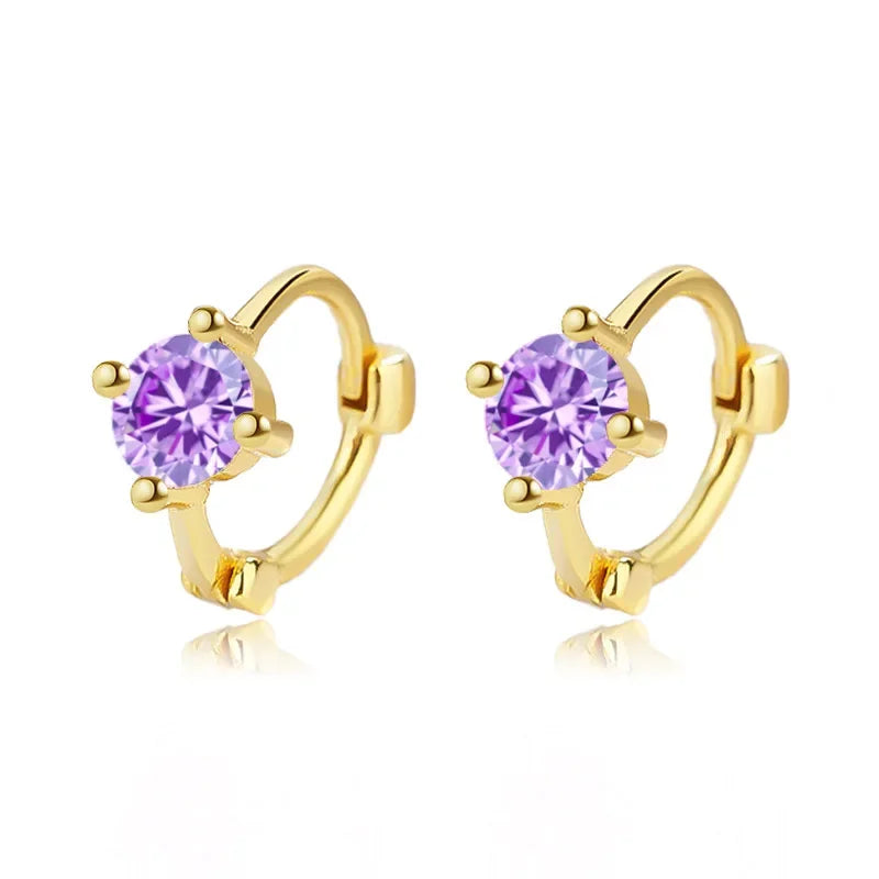 TrustDavis Real 925 Sterling Silver 2025 18K Gold Colour CZ Hoop Earrings For Daughter Girls Birthday Gift Fine Jewelry DG0078