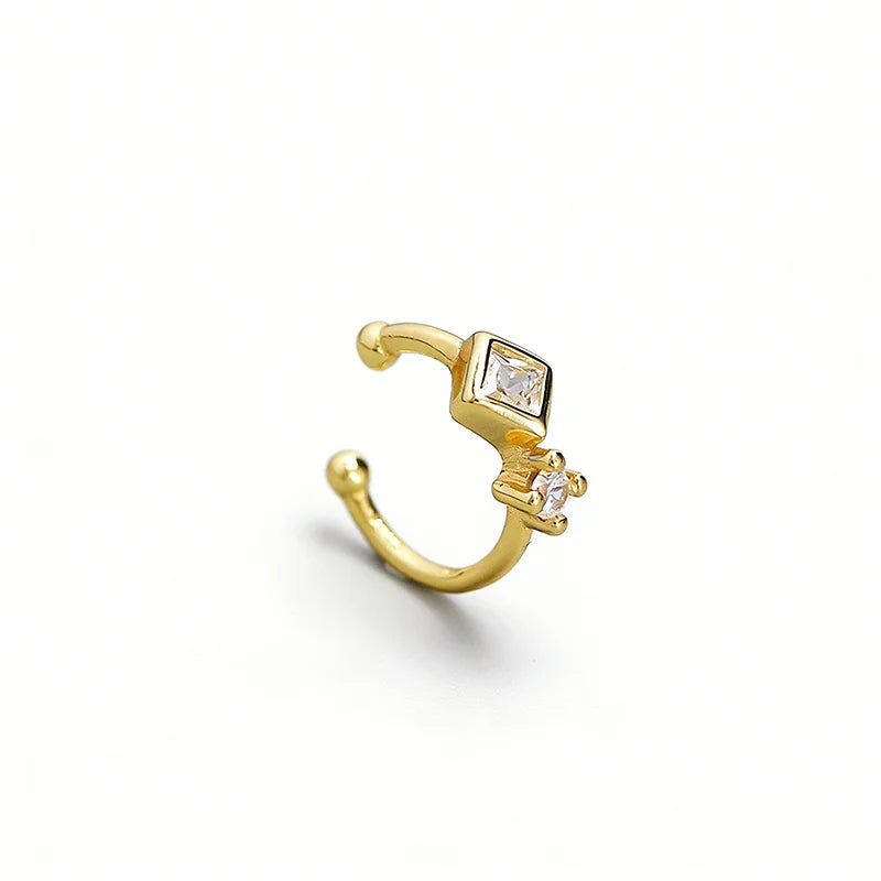 Irregularly Curved Zircon Ear Clips DS4802