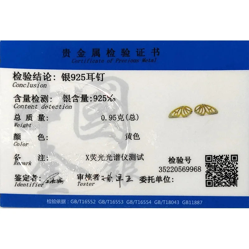 TrustDavis Real 925 Sterling Silver Fashion Insect Butterfly Shiny CZ Stud Earrings for Women Wedding Party Fine Jewelry DA2713