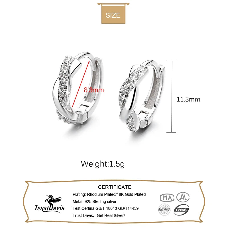Sweet Twist Cross Charm Hoop Earrings DG0117