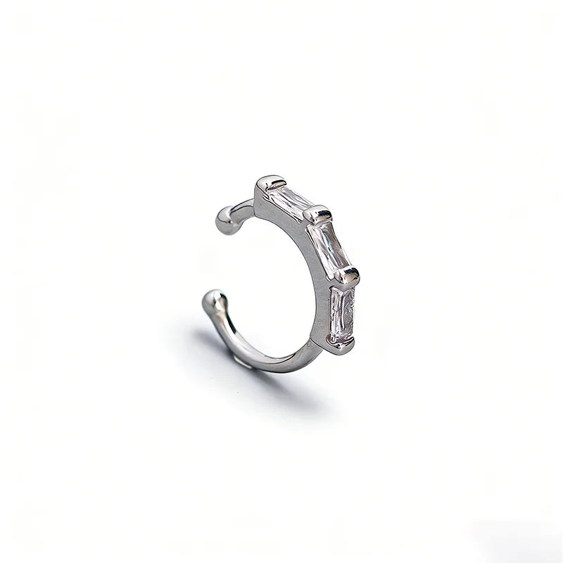 Irregularly Curved Zircon Ear Clips DS4802