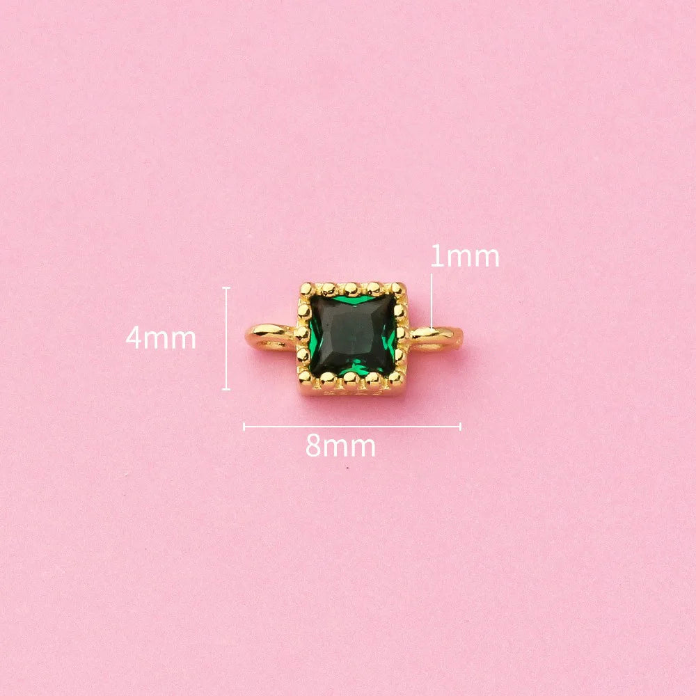 Simple Double Ring Square Charm Pendant Handmade DIY Accessories DZ1659