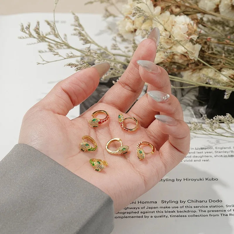 TrustDavis Real 925 Sterling Silver Fashion Chinese Zodiac Fork Hoop Earrings for Women Wedding Valentine's Day Jewelry DS4020