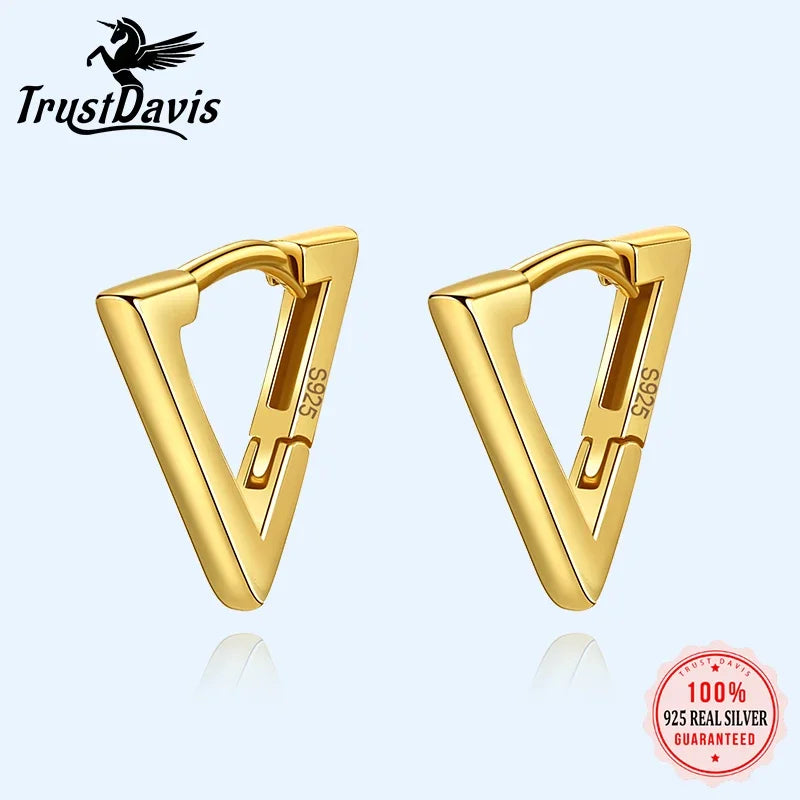 Minimalist Geometric Triangle Gothic Hoop Earrings DA737