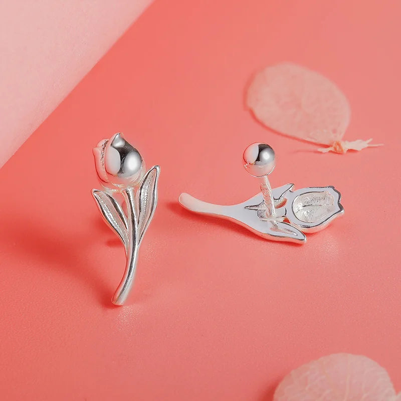 Tulip Flower Screw Stud Earrings DS4390