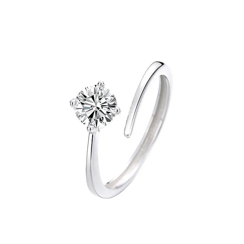 \Women Men Wedding Party Couples Lovers Clear CZ Opening Ring DA3122