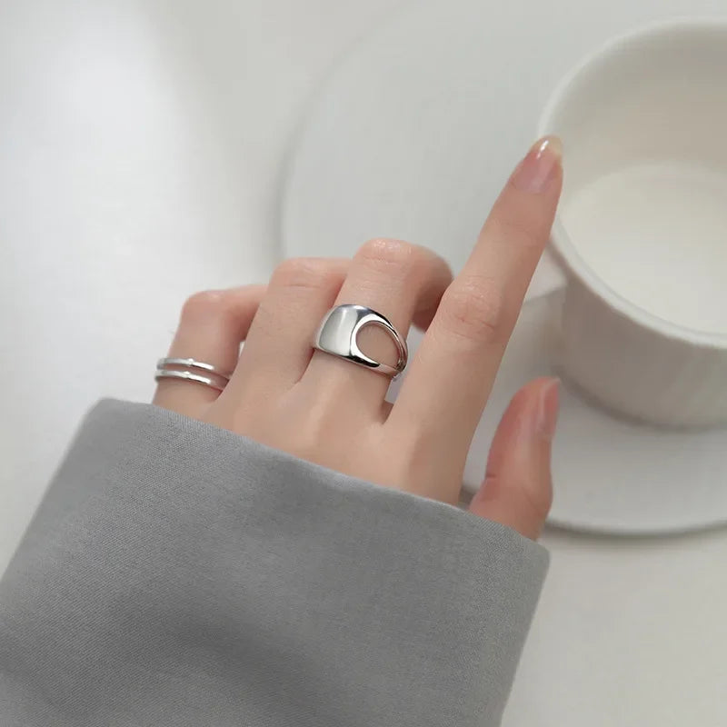 Trustdavis Authentic 925 Sterling Silver Fashion Sweet Double Layer Opening Ring For Women Wedding Party Fine Jewelry DA2247