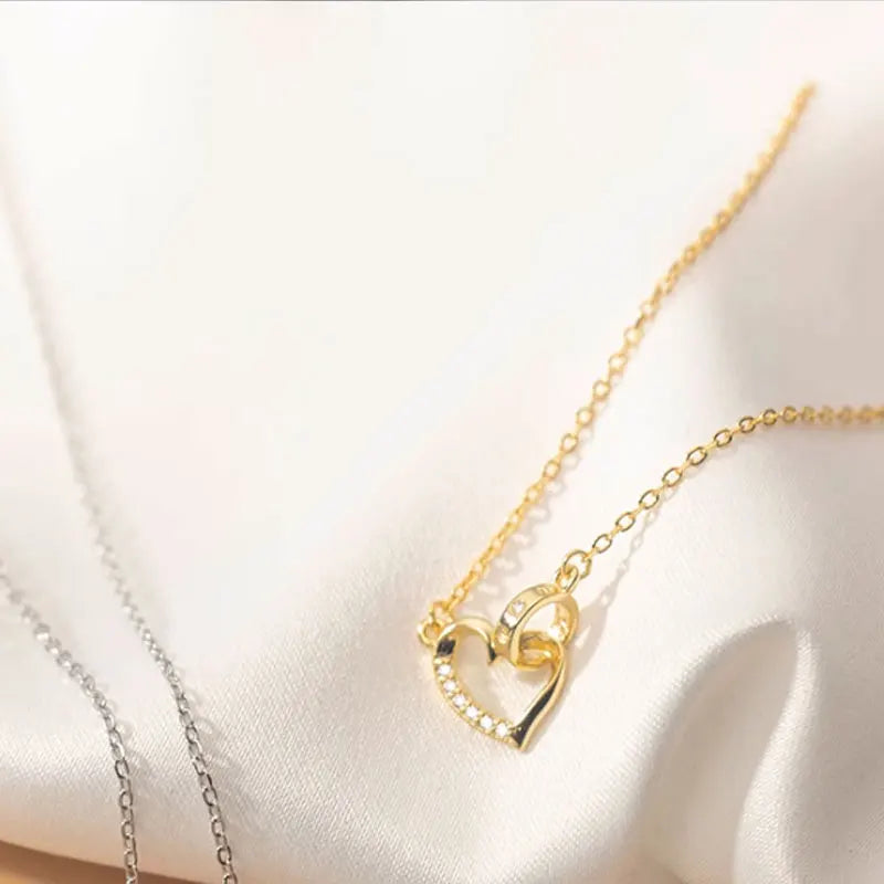 TrustDavis Girls 925 Sterling Silver Romantic Love Round Necklace Casual for Women Daughter Girl Birthday Gift Jewelry DS4446