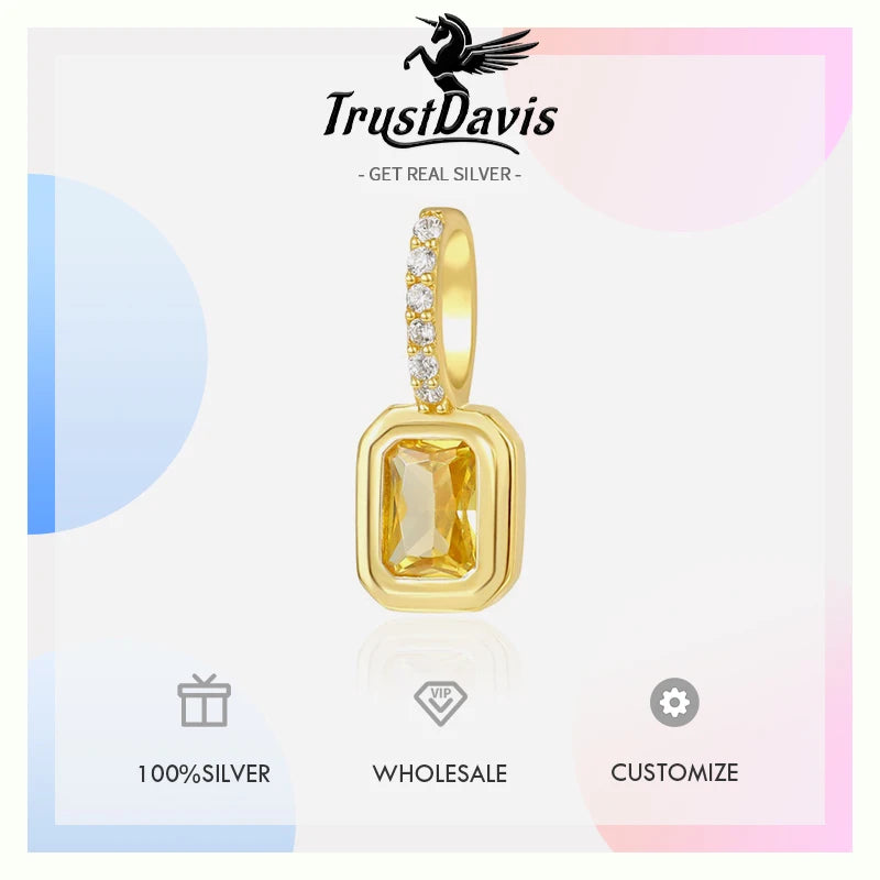TSquare Colored Zircon Charm Pendant DZ1695