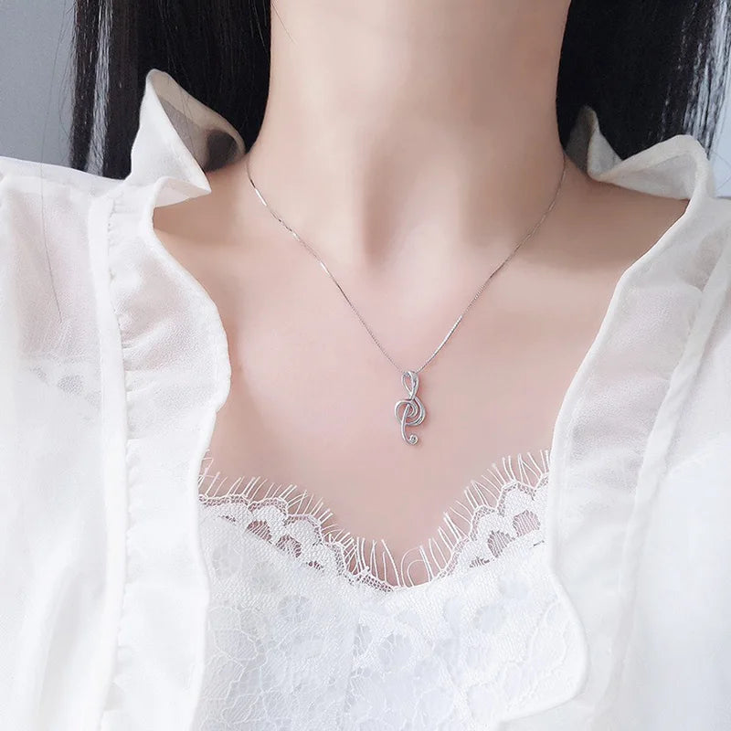 TrustDavis Real 925 Sterling Silver Fashion Minimalist Music Notation Charm Pendant Handmade DIY Accessories Wholesale DZ1697