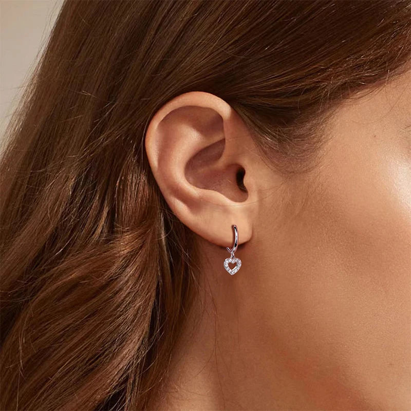 Heart-shaped Zircon Drop Earrings for Women Gift Jewelry DS4230