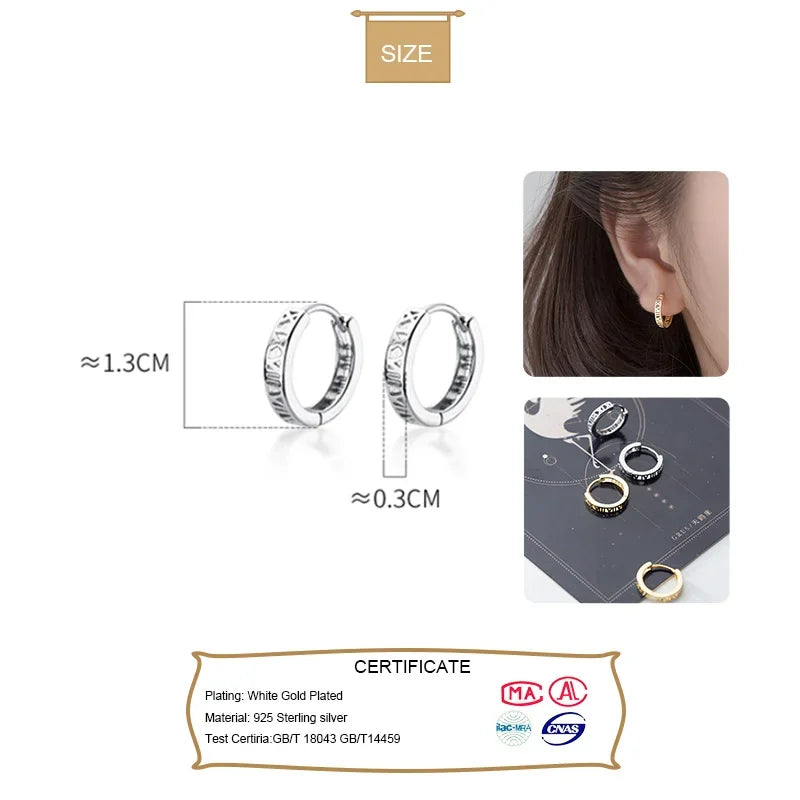 Hoop Earring Roman Numerals Ear Cuff Clip DA022