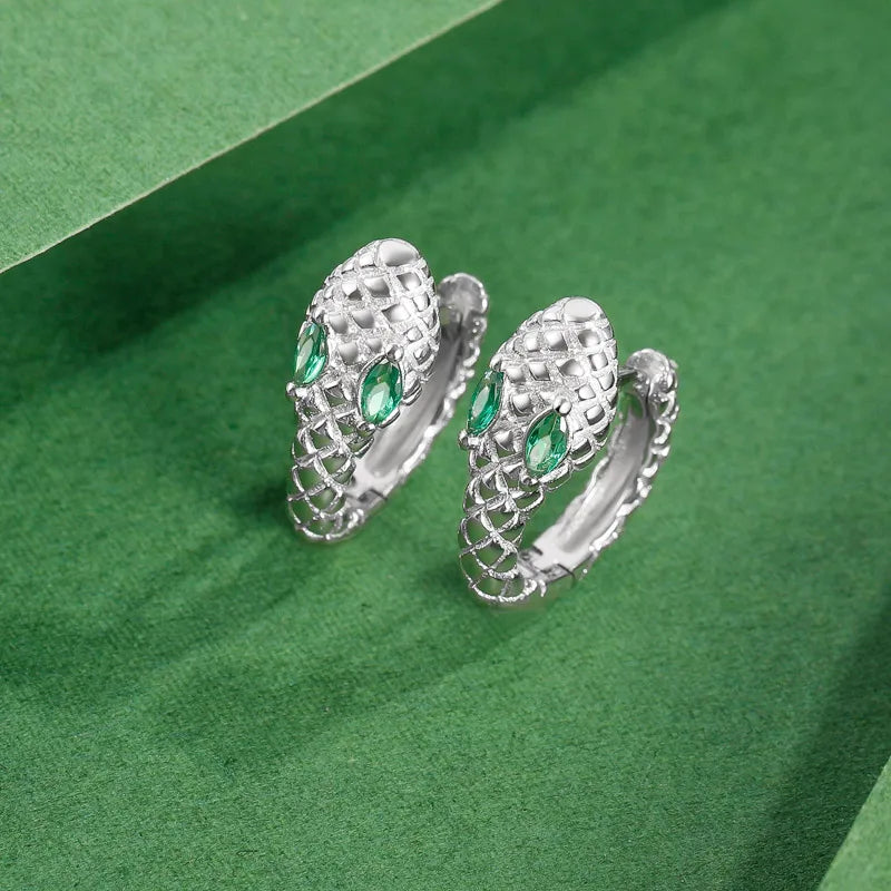 TrustDavis Girls 925 Sterling Silver Snake Design Hoop Earrings for Women Lady Wedding Party Fine S925 Jewelry DS4315