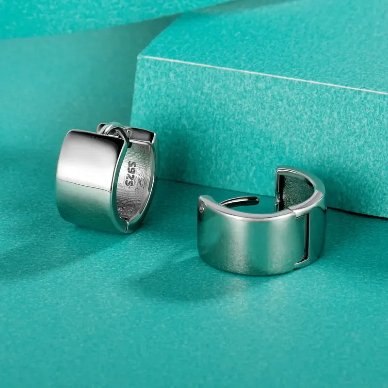 Punk Rock Smooth Charm Hoop Earrings DA750