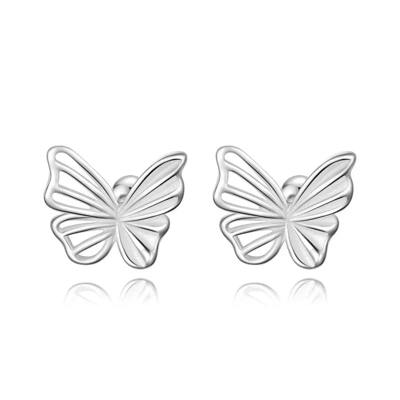 TrustDavis Girls Real 925 Sterling Silver Cute Butterfly Stud Earrings Girls Daughter Birthday Party Gift Jewelry DS4298