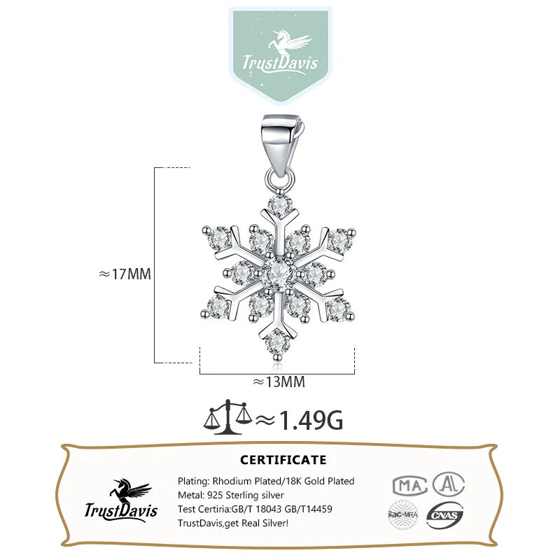 Fashion Simple Snowflake Zircon Pendant DZ1754