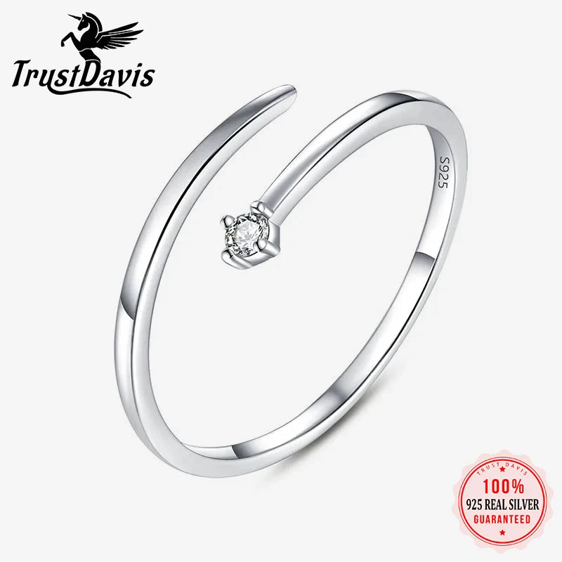 Line Shiny Opening Finger Ring DA1054