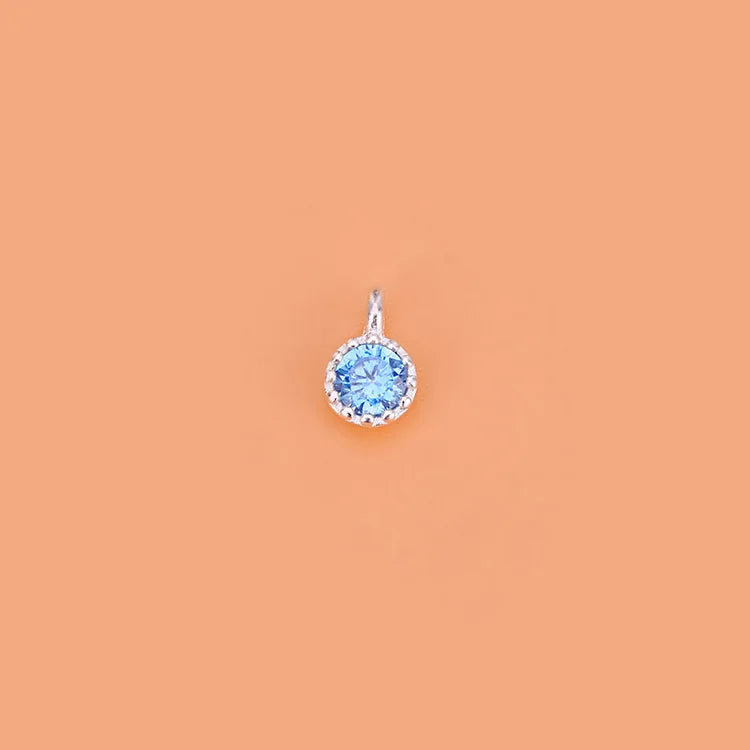 Round Colour Shiny Charm Pendant DIY Accessories Jewelry HY635