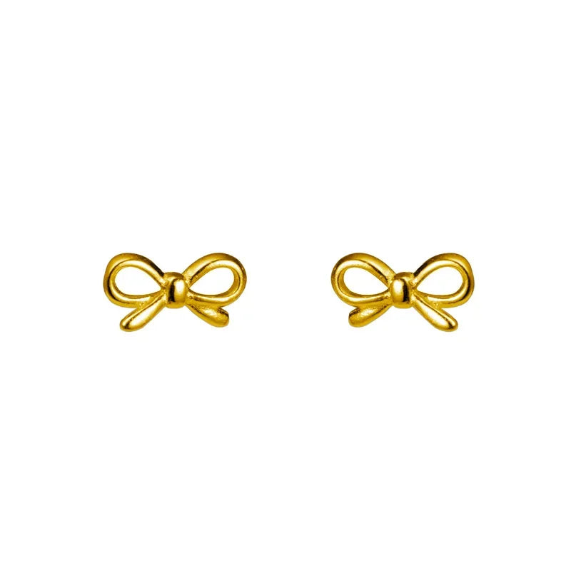 TrustDavis Real 925 Sterling Silver Fashion Sweet Hollow Bowknot Threaded Earrings for Women Minimalist Jewelry DA3237