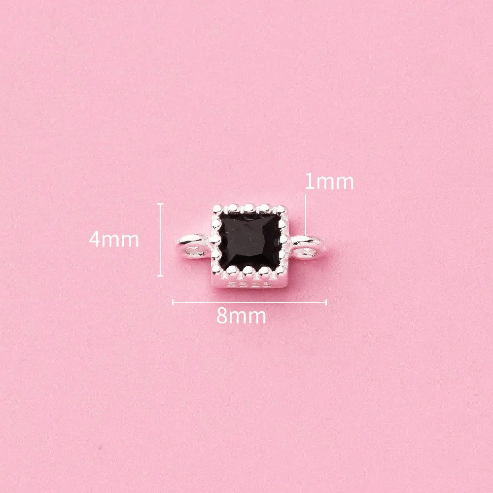 Simple Double Ring Square Charm Pendant Handmade DIY Accessories DZ1659