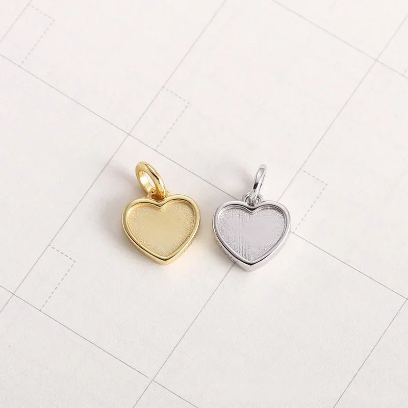 Heart Charm Pendant DIY Necklace Accessories Jewelry DZ817
