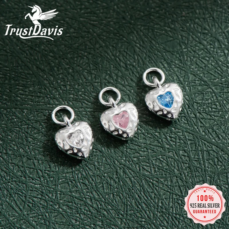Textured Heart Charm Pendant DZ1886