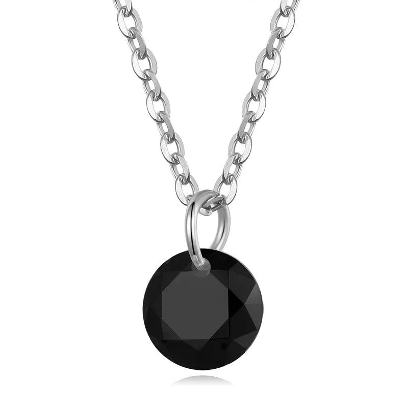 Trustdavis 100% 925 Sterling Silver Dazzling Cubic Zircon Round Circle CZ Pendant Necklace For Women Silver 925 Jewelry DS842