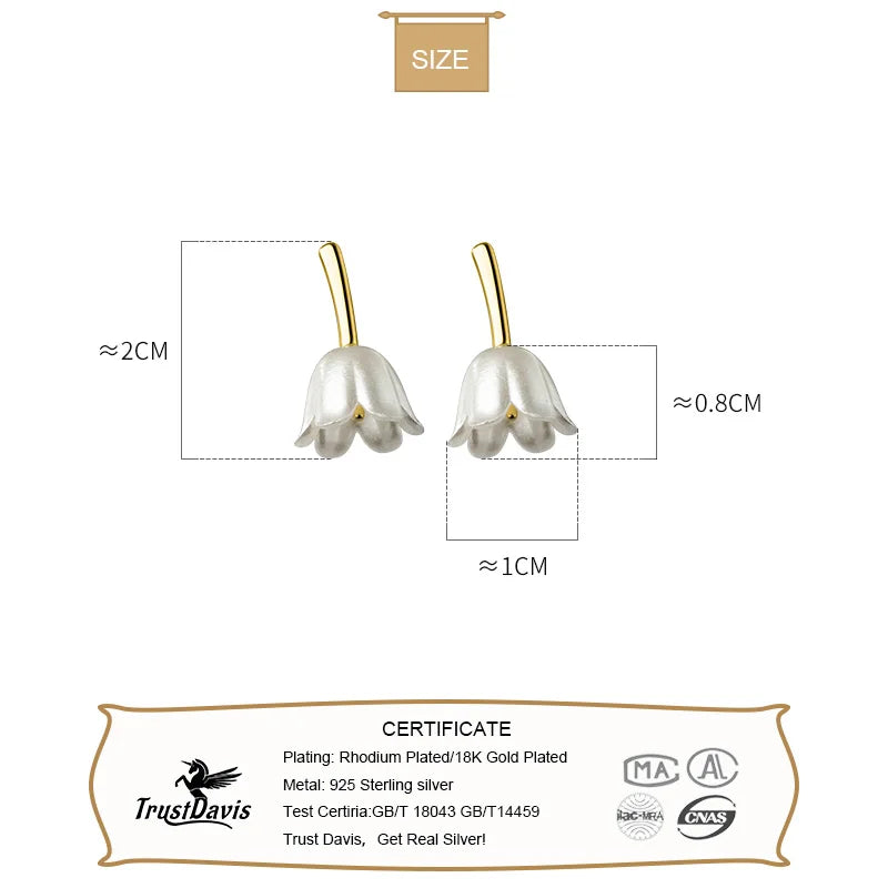 Sweet Bell Orchid Flower Stud Earrings DG0177