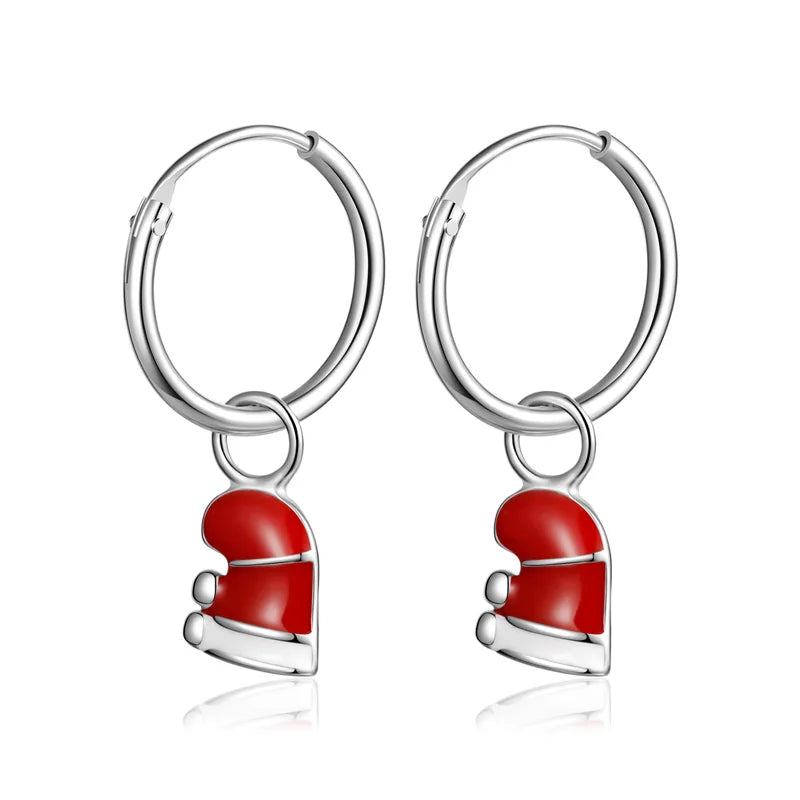 Trustdavis Real 925 Sterling Silver Sweet Fashion Christmas Stud Earrings Women Girls Birthday Party Gift Jewelry DS4608