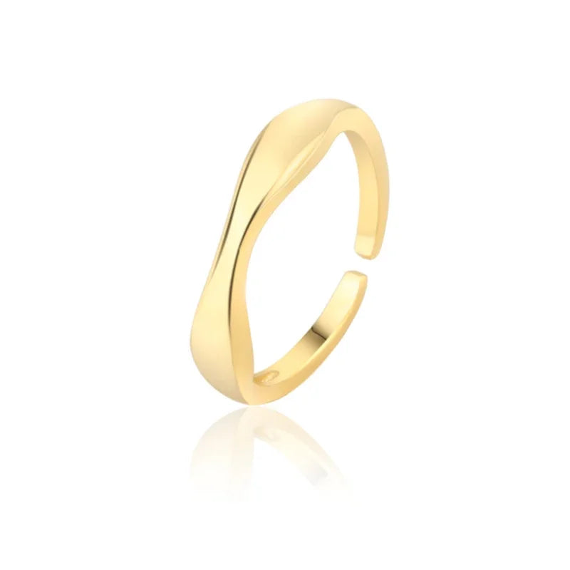 Irregular Waves Adjustable Finger Rings DA3106