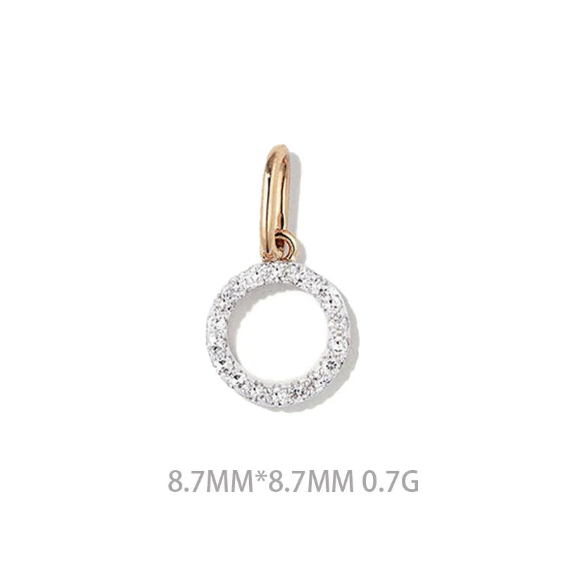 Trustdavis Real 925 Sterling Silver Feshion Simple 26 Letter Zircon Pendant DIY Accessories for Women Girls Fine Jewelry DS4738