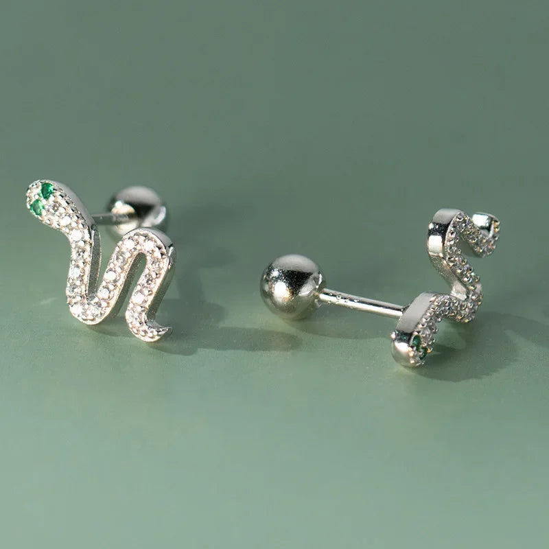 Romantic Animal Snake Crab Fish Rabbit Screw Stud Earrings DS4044