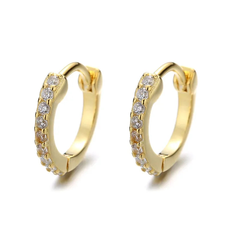 Real 925 Sterling Silver Fashion Sweet Shiny Hoop Earring DA2195