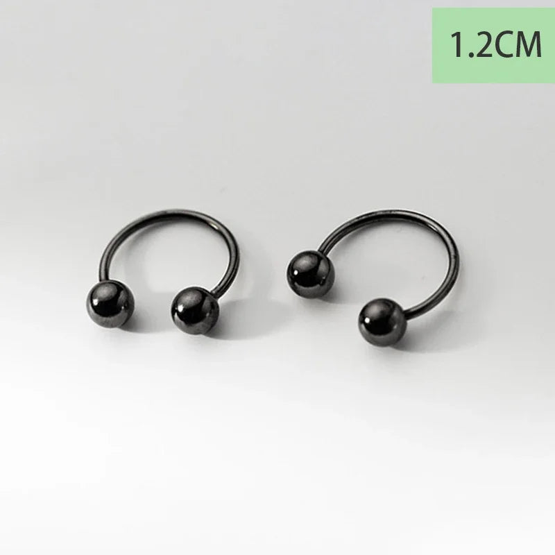 925 Sterling Silver Punk Beads Stud Earrings DS4372