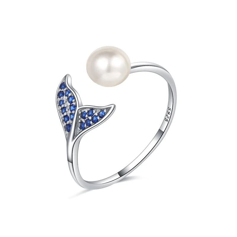 Mermaid Tail Freshwater Pearl Opening Rings DF132