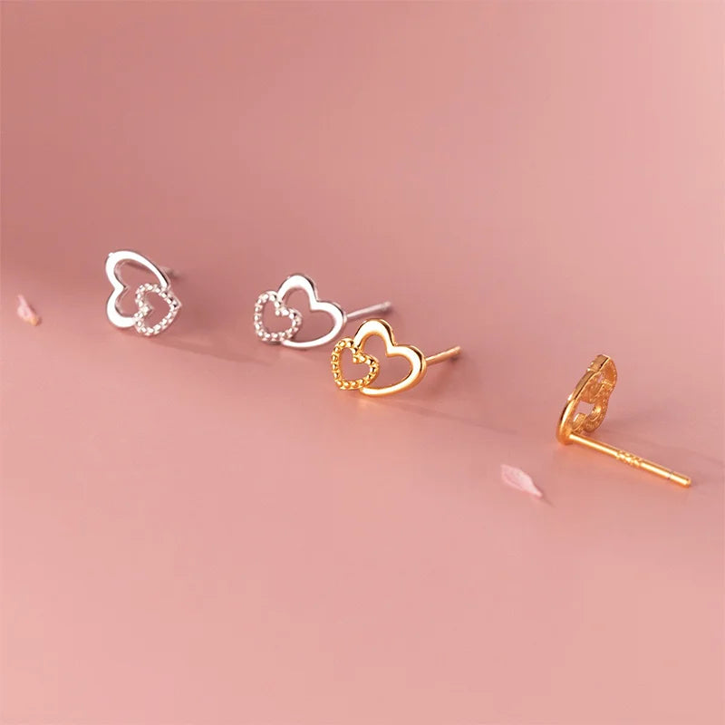 Elegant Openwork Heart-shaped Stud Earrings DS4754