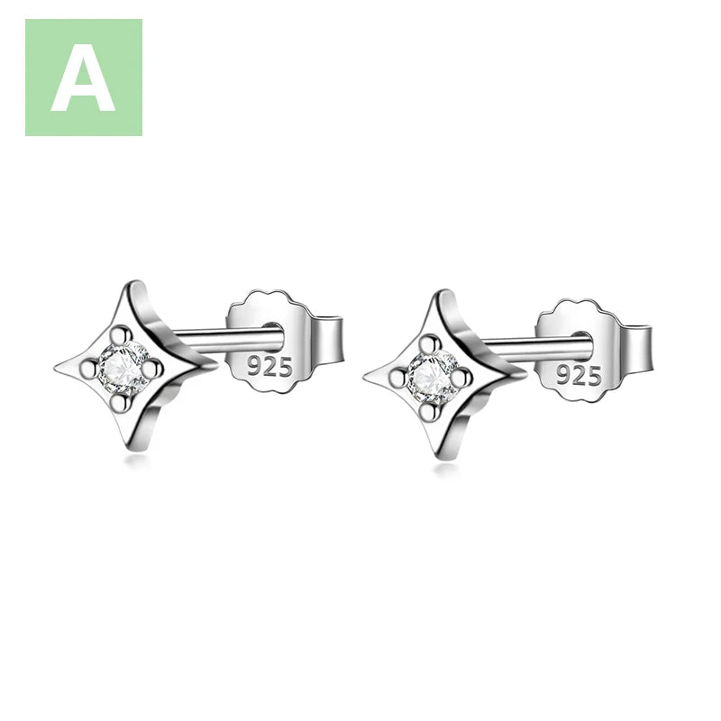 TrustDavis Real 925 Sterling Silver Fashion Sweet Mini Eye CZ Charm Stud Earrings For Women Wedding Party Fine Jewelry DB1303