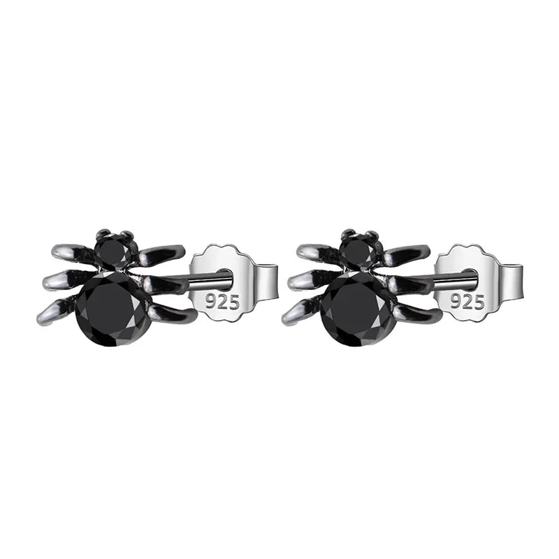 Black Spider Stud Earrings DS283