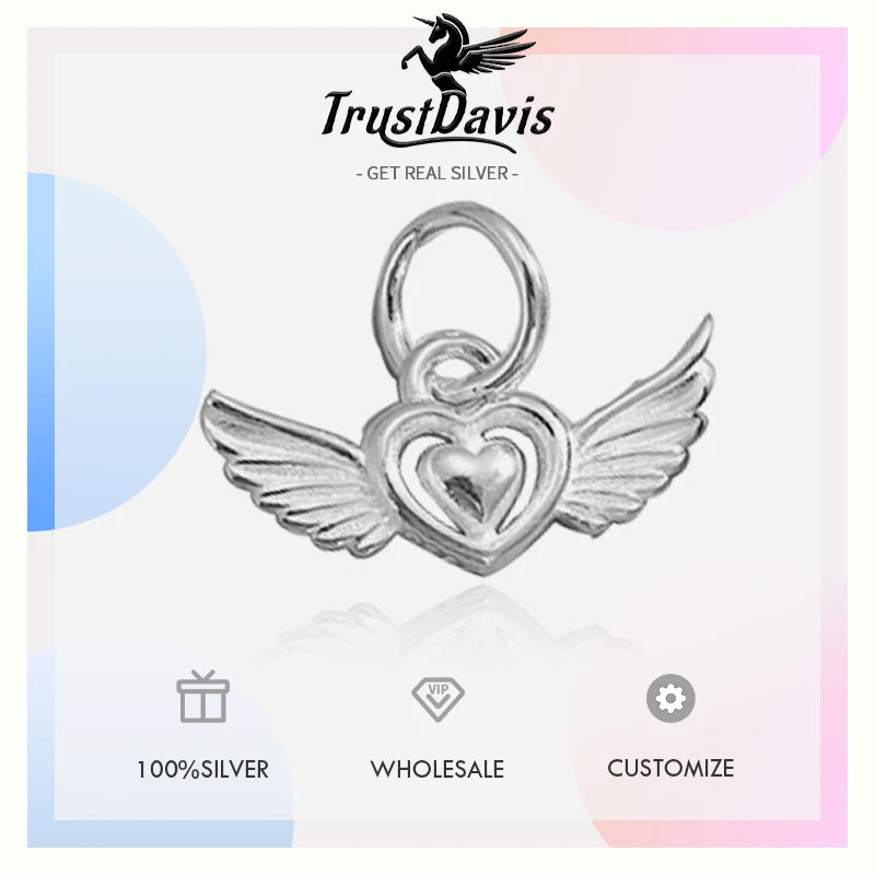 Love Angel Wings Charm Pendant Handmade DIY Accessories DZ1696