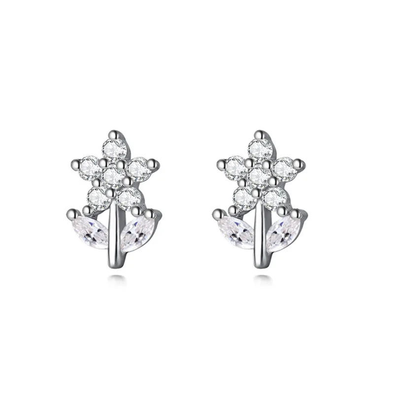Trustdavis Kids Tiny Real 925 Sterling Silver Sweet Flower Stud Earrings for Sweet Women Girls Fine S925 Jewelry DS3899